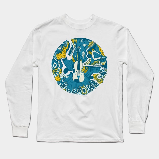 Retro Wave Circle of Music Long Sleeve T-Shirt by kenallouis